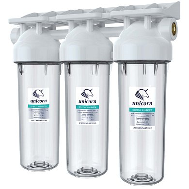 Фильтр прозрачный 3 ступени Unicorn KSBP TRIO 12 SL10"