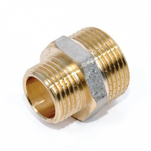 Ниппель переходной латунный 3/4"х1/2" н.р. Ниппель переходной латунный 3/4"х1/2" н.р.
