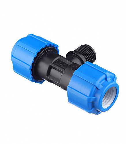 Тройник ПНД компрессия Дн20х1/2"х20 НР  TEBO Тройник ПНД компрессия Дн20х1/2"х20 НР  TEBO