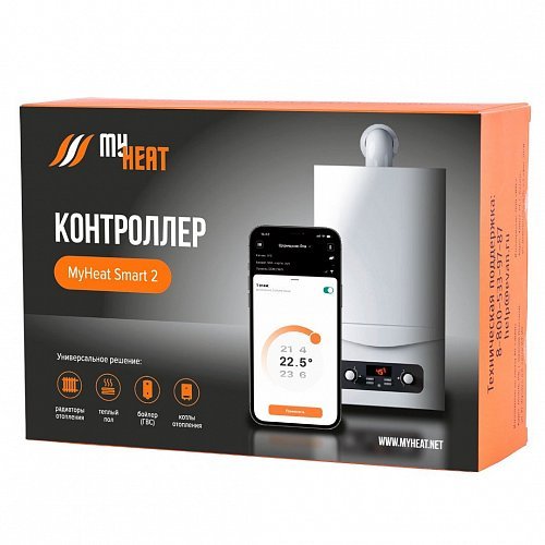 Контроллер на DIN рейку MY HEAT Smart 2, беспроводной, программируемый, 12 В Контроллер на DIN рейку MY HEAT Smart 2, беспроводной, программируемый, 12 В