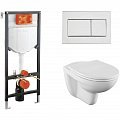 Инсталляция Fit L-Box с кнопкой 2-реж. + унитаз подвесной Norm Fit с сиденьем микролифт Vitra 9773B099-7207 Инсталляция Fit L-Box с кнопкой 2-реж. + унитаз подвесной Norm Fit с сиденьем микролифт Vitra 9773B099-7207