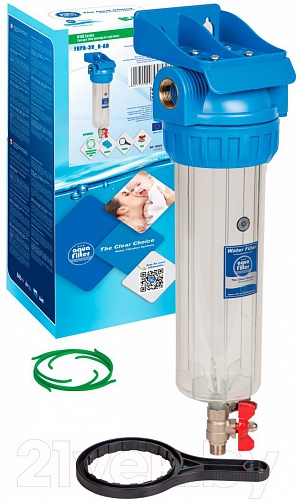 Колба со спускным краном 10" S 1/2"  AquaFilter Колба со спускным краном 10" S 1/2"  AquaFilter