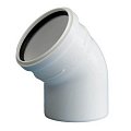Отвод канализационный 110 х 45*  белый Отвод канализационный 110 х 45*  белый
